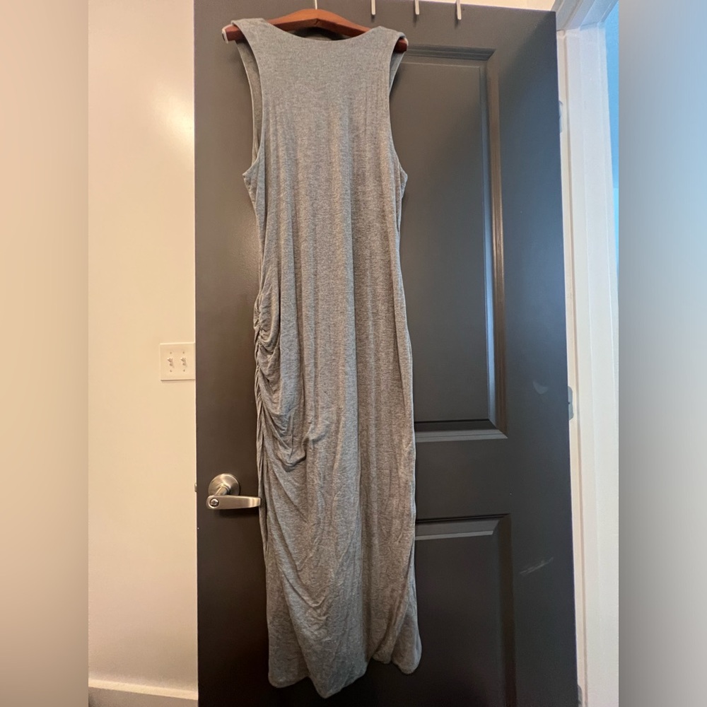Banana Republic Heather Gray Long Maxi Sleeveless Bodycon Form Fitting Dress L - Picture 8 of 11